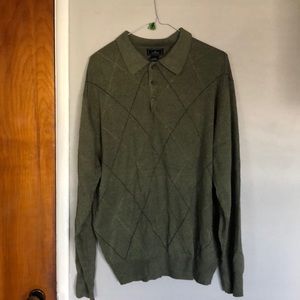 Dockers Mens Acrylic Green Long Sleeve Shirt